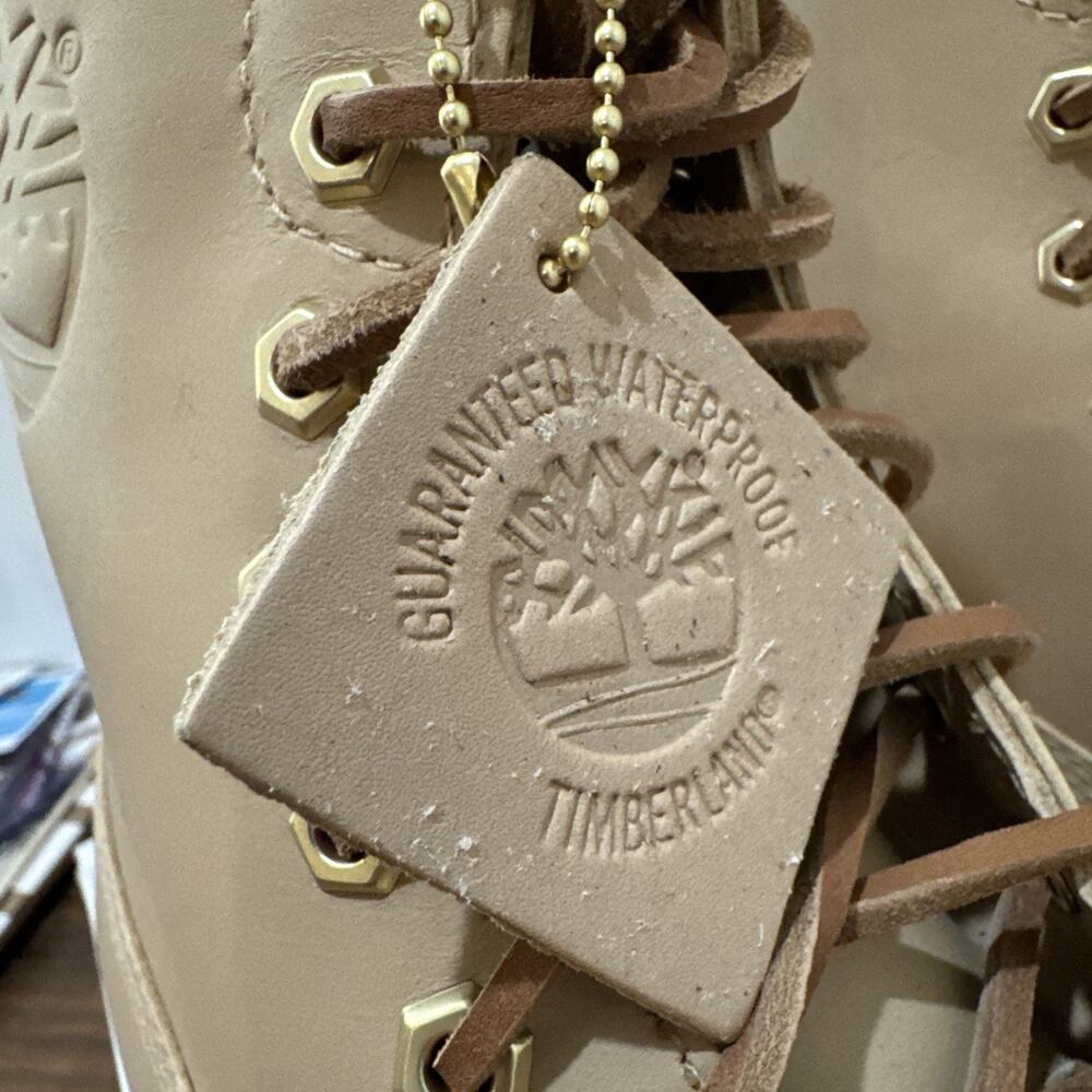 Timberland Heritage 8 In Lace Waterproof Medium Beige Full Grain Boots Sz 8.5 - Picture 2 of 10